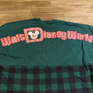 Disney Parks 2020 Christmas Holiday Green Plaid Spirit Jersey